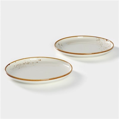 Набор тарелок десертных Magistro «Церера», 2 шт., d=18 см, фарфор, белые