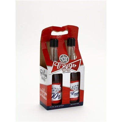 УЦЕНКА Набор «Будь», гель для душа и шампунь для волос во флаконах пиво, 2×500