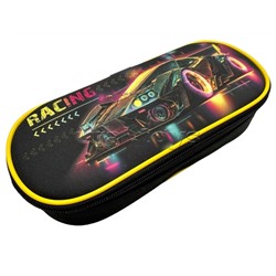 Пенал корпусный овальный "Racing" 210х85х50мм, жесткий каркас овальной формы на картоне с закругленными краями. Корпус покрыт  полиэстером 210 ден. По краям имеется текстильная отделка