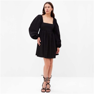 Платье с бантом мини женское MIST Summer time, чёрное, размер 42