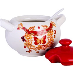 30778 Сахарница с крышкой 375мл с ложкой 3пр Романтика доломит LR (х36)