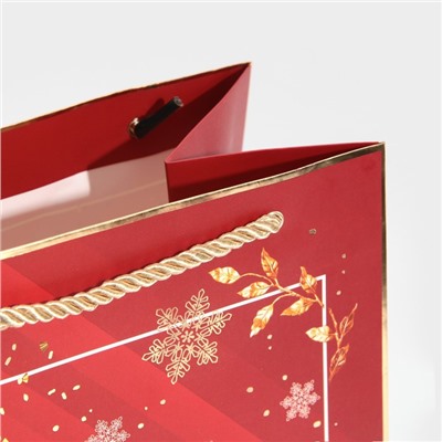 Пакет подарочный новогодний ламинированный «С Новым годом», 21×30×15 см