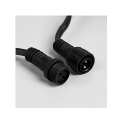 Гирлянда «Бахрома» 3×0.6 м, IP65, УМС, тёмная нить каучук, 108 LED, свечение синее, 220 В