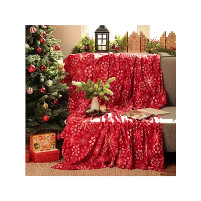 Плед флисовый новогодний «Экономь и Я. Снежинки» 150×180 см