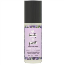 Love Beauty and Planet, Несмываемый выпрямляющий крем для волос Soothe & Serene, «Аргановое масло и лаванда», 118 мл