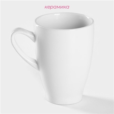 Кружка Доляна Coffee break, 300 мл, керамика, белая