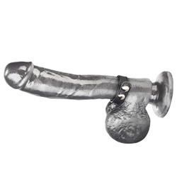 Кольцо на пенис SNAP COCK RING из искусственной кожи на клепках