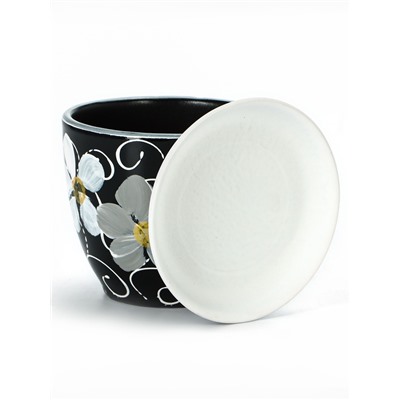 Горшок для цветов «Фиалка», 1 л, d=15 см, h=13 см, керамический, с поддоном