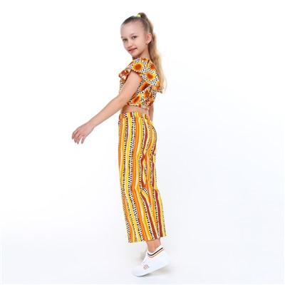 Комплект для девочки, цвет белый/оранжевый, рост 116 см