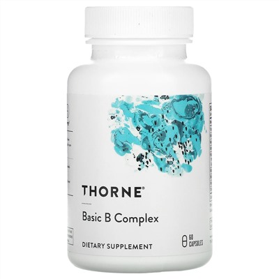Thorne Research, комплекс основных витаминов группы B, 60 капсул
