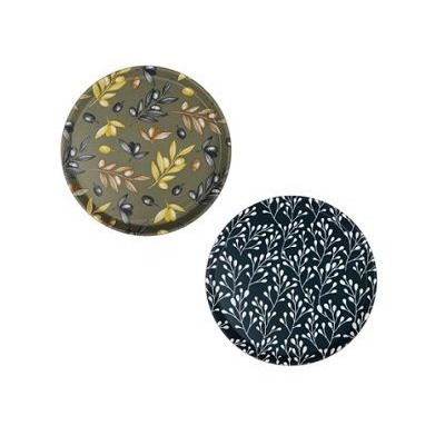 Поднос 35,5см круглый с антискользящим покрытием Тоскана, 2 дизайна