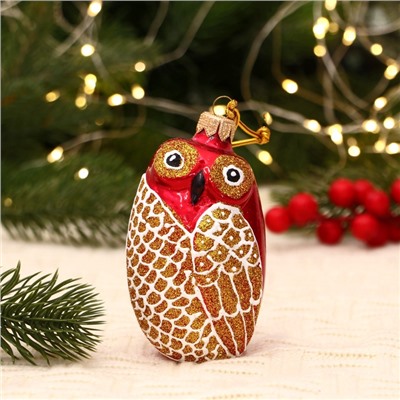 Ёлочная игрушка «Совушка» ручная роспись, h=11 см, МИКС