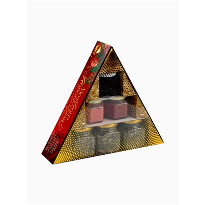 Подарочный набор новогодний «Уютного года» крем-мёд 2 шт. × 120 г, варенье 100 мл., чай 3 шт. × 25 г