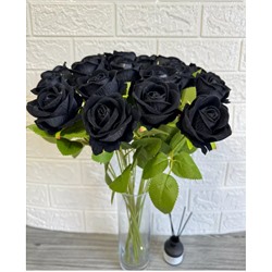 Роза черная одиночная 55см