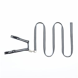 Комплект для кошек светоотражающий, ширина 1 см, шлейка 21-35 см, поводок 120 см, чёрный