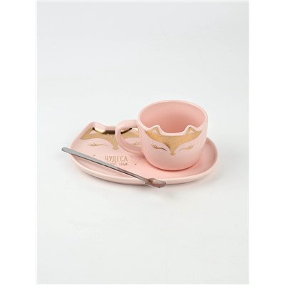 Чайная пара «Чудеса ждут тебя»: кружка 200 мл, блюдце 18×11 см, ложка