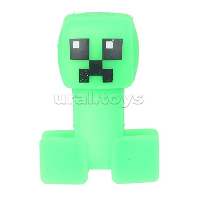 Игрушка антистресс тянучка "Пиксельный персонаж. Зеленый человечек" блистер, Супер Флекс