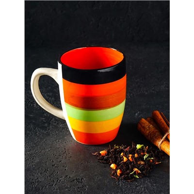 Кружка Доляна «Индия», 300 мл, керамика, оранжевая