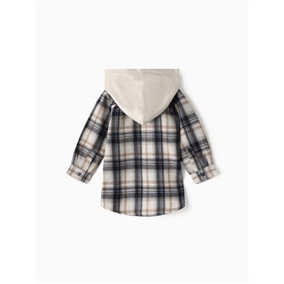 Рубашка детская фланелевая с капюшоном KAFTAN, размер 32 (110-116 см), синяя