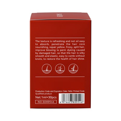 Масло для волос в капсулах, восстанавливающее, с экстрактом розы, 1 мл × 30 шт.