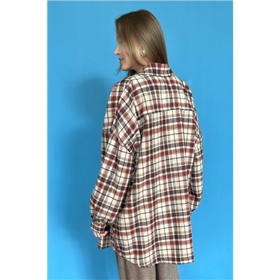 Рубашка женская  HUG077/03/Коричневый, бежевый