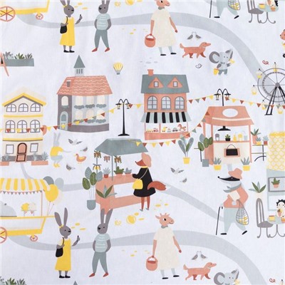 Постельное бельё 1.5-спальное «Этель» Fantastic town, бязь