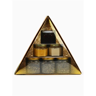 Подарочный новогодний набор «Советский»: чай травяной 25 г × 3 шт., варенье с шишками 100 мл., крем-мёд 120 г × 2 шт.