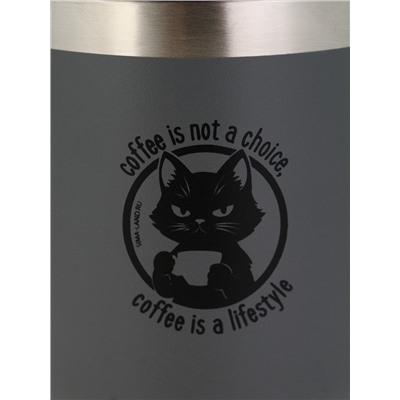 Термостакан с ручкой Coffee, 600 мл, серый