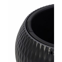 Кашпо для цветов «Жемчужина», 7 л, d=36 см, h=22 см, пластик, со вставкой, подвесное, цвет графитовый