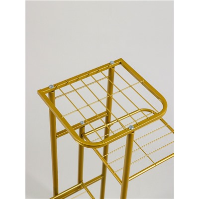 Подставка для цветов Greengo, 4 полки, 43×22×82 см, напольная, металл, цвет золотой