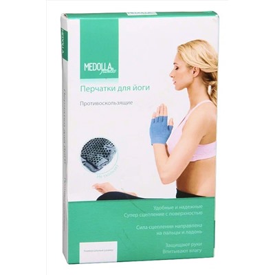 Medolla Перчатки для йоги противоскользящие 4042PY-D, 1 пара, серый KRISTALLER, 1128903