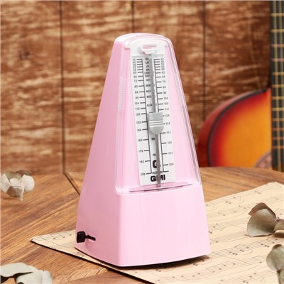 Метроном механический Gleam, розовый, 40-408 ударов в минуту, 21×10×12 см