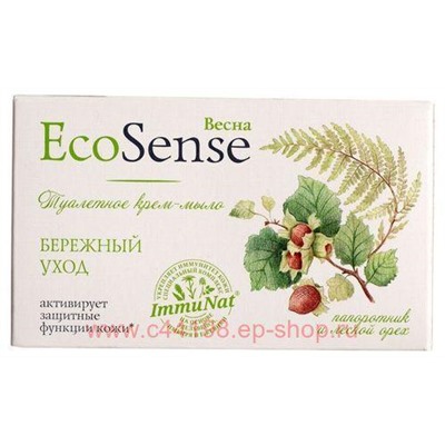 Весна Крем-Мыло твердое Папоротник и лесной орех Ecosense 90 гр