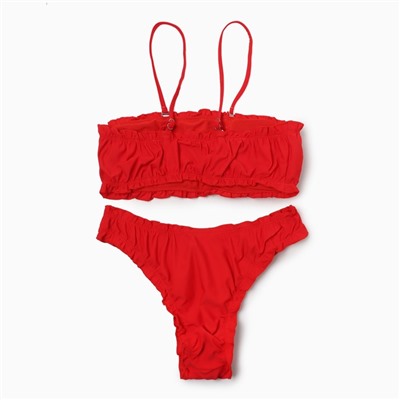Купальник раздельный со сборкой женский MINAKU, размер 42, красный