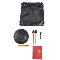 Глюкофон, дельфин черный, 11 лепестков, 18×18×11 см