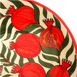 Ляган узбекский Риштанская Керамика «Гранаты», d=33 см, красный