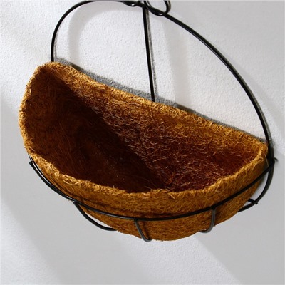 Кашпо настенное, d=25 см, с кокосовым вкладышем, «Полусфера», Greengo