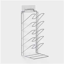 Подставка под крышки вертикальная, 5 ярусов 15×16×36 см, цвет хром