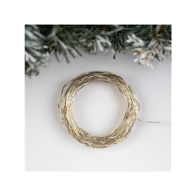 Гирлянда «Нить» 10 м роса, IP20, серебристая нить, 100 LED, свечение мульти, 12 В