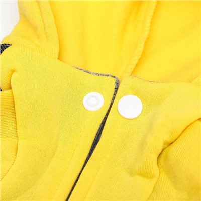 Комбинезон «Мишка», размер L, ДС 35 см, ОШ 35 см, ОГ 45 см, жёлтый, чёрный