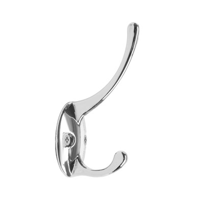 Крючок мебельный ТУНДРА TKd=002 LIGHT, двухрожковый, хром, 4 шт. TMP