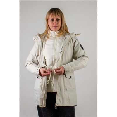 Демисезонная парка 2в1, арт. 1086 (Светло-бежевый)