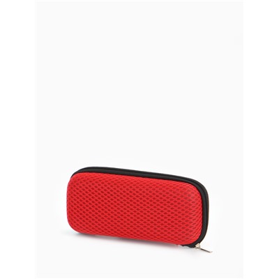 Футляр для очков на молнии, однотонный, размер 15×4×6.5 см, красный