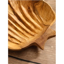 Тарелка «Морская раковина», 25×25×5 см, дерево Джати, коричневая