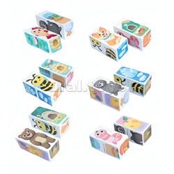 Кубики пластмассовые Умные кубики "Где мой домик?" 6 шт (18 картинок) Baby Toys