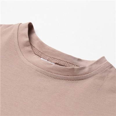 Футболка детская MINAKU:Basic line kids, бежевая, рост 122-128 см