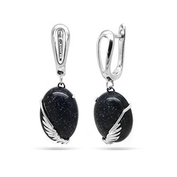 Серьги из серебра авантюрин, МЦВ019