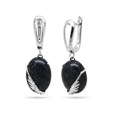 Серьги из серебра авантюрин, МЦВ019