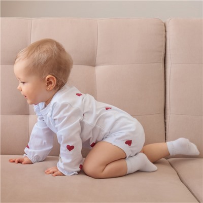 Боди детское с рюшами MINAKU, рост 80-86 см, молочное