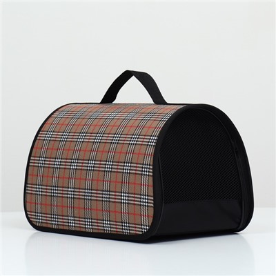 Сумка - переноска для животных «Карпетбеггер», 40.5×24×24 см, клетчатая